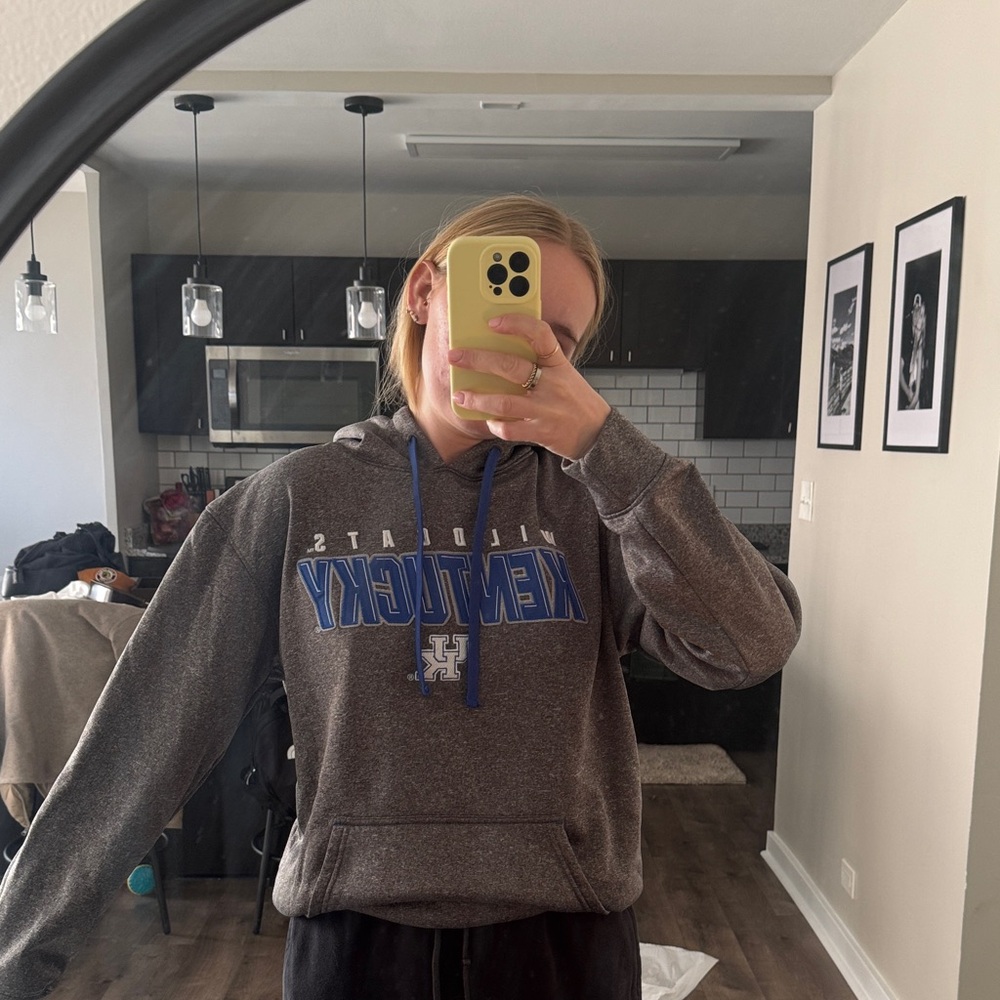 Champion Gray and Blue Hoodie